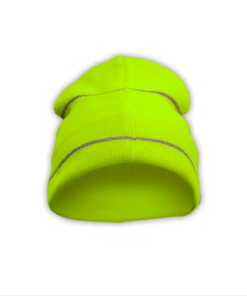 KCL-12R - Hi Viz Knitted Cap With Reflective Stripes