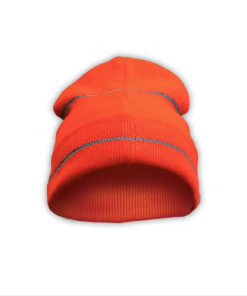 KCO-11R - Hi Viz Knitted Cap With Reflective Stripes