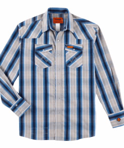 112319160 - Wrangler® FR Western Snap Shirt - Tan/Blue