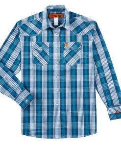 112319162 - Wrangler® FR 20X Fashion Snap Shirt - Aqua Plaid