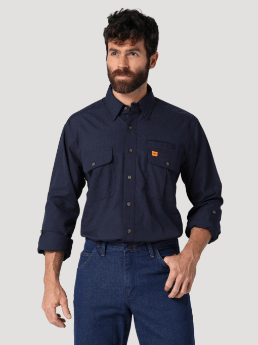 112319170 - Wrangler® FR Vented Work Shirt - Navy