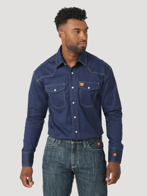 112319172 - Wrangler® FR 20X Snap Fashion Shirt - Ombre Blue