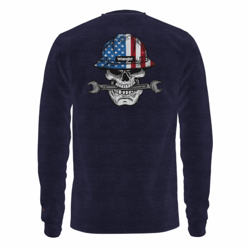 112335429 - Wrangler® FR Flame Resistant Graphic Long Sleeve T-Shirt - Navy/Indigo - Image 2