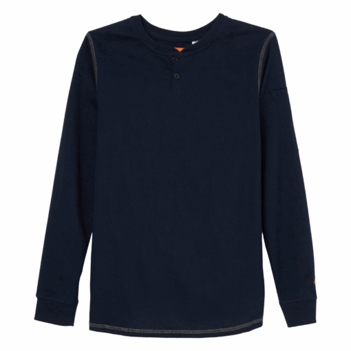 112335511 - Womens Wrangler® FR Flame Resistant Long Sleeve Henley - Navy - Image 2