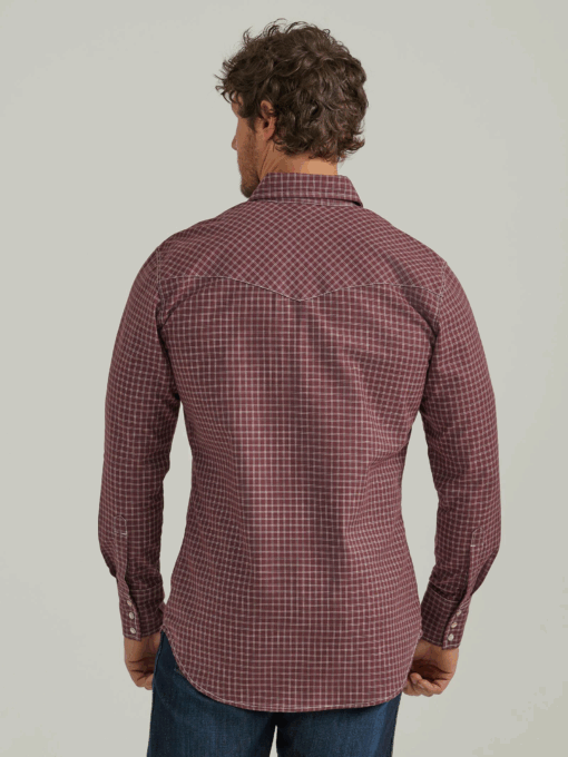 112337357 - Wrangler® FR Flame Resistant Long Sleeve Work Shirt - Burgundy - Image 2