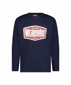 112366289 - Wrangler® FR Flame Resistant Graphic Long Sleeve T-Shirt - Navy