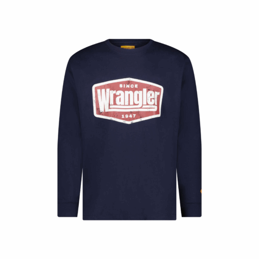 112366289 - Wrangler® FR Flame Resistant Graphic Long Sleeve T-Shirt - Navy