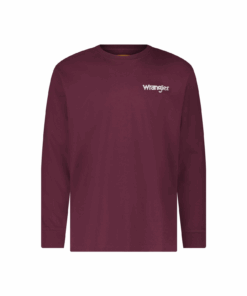 112366290 - Wrangler® FR Flame Resistant Graphic Long Sleeve T-Shirt - Burgundy