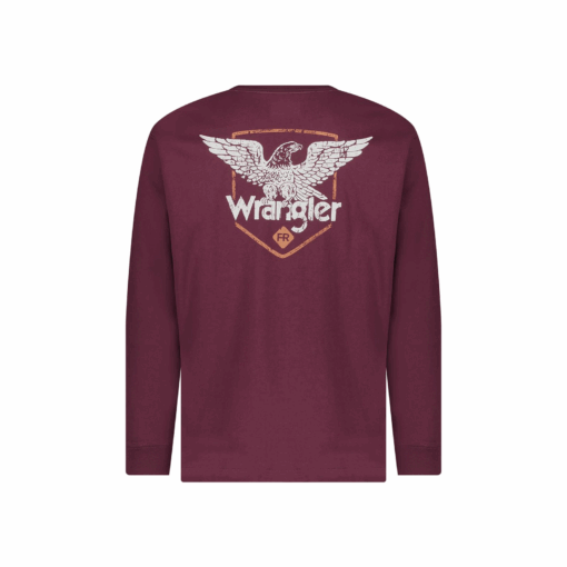 112366290 - Wrangler® FR Flame Resistant Graphic Long Sleeve T-Shirt - Burgundy - Image 2