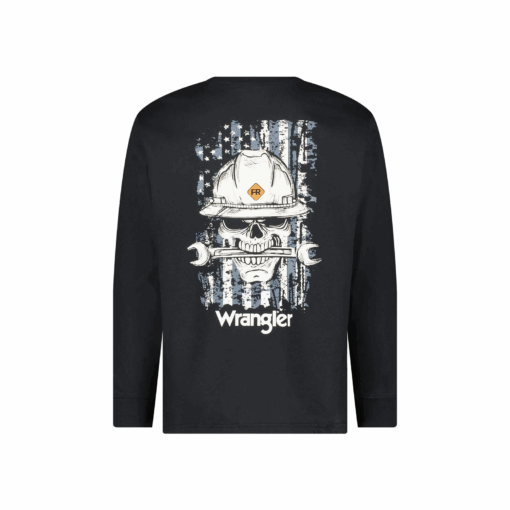 112366291 - Wrangler® FR Flame Resistant Graphic Long Sleeve T-Shirt - Black - Image 2