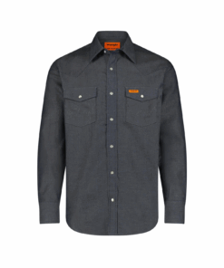 112368600 - Wrangler® FR Flame Resistant Long Sleeve Work Shirt - Indigo Grey