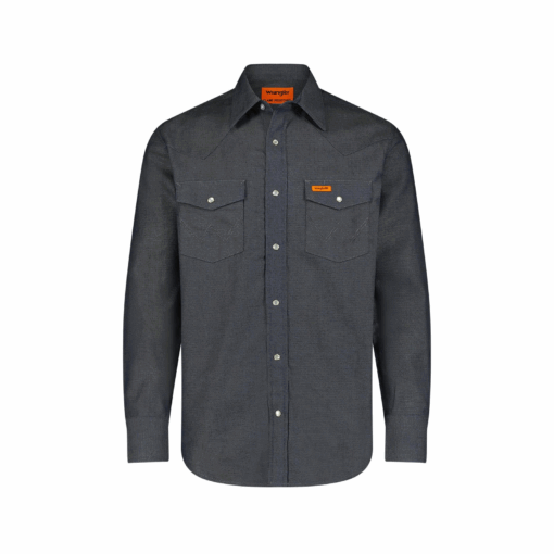 112368600 - Wrangler® FR Flame Resistant Long Sleeve Work Shirt - Indigo Grey