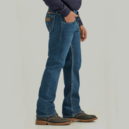 112369395 - Wrangler® FR Retro Slim Boot Jean - Midstone - Image 5
