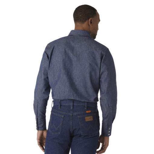 FR12127 - Wrangler® FR Flame Resistant Long Sleeve Twill Work Shirt - Indigo - Image 2