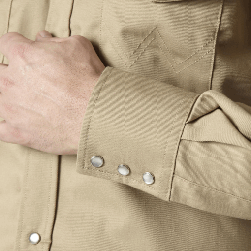 FR12140 - Wrangler® FR Flame Resistant Long Sleeve Twill Solid Shirt - Khaki - Image 5