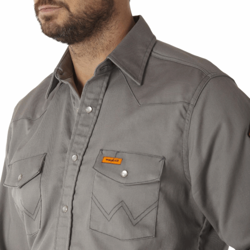 FR127CH - Wrangler® FR Flame Resistant Lightweight Work Shirt - Charcoal - Image 3