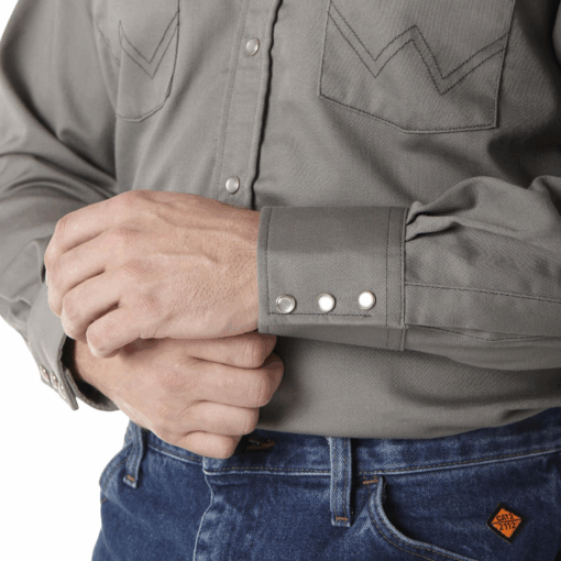 FR127CH - Wrangler® FR Flame Resistant Lightweight Work Shirt - Charcoal - Image 5
