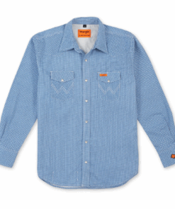 FR155BL - Wrangler® FR Flame Resistant Long Sleeve Work Shirt - Blue