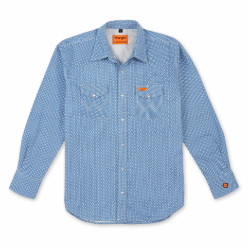 FR155BL - Wrangler® FR Flame Resistant Long Sleeve Work Shirt - Blue