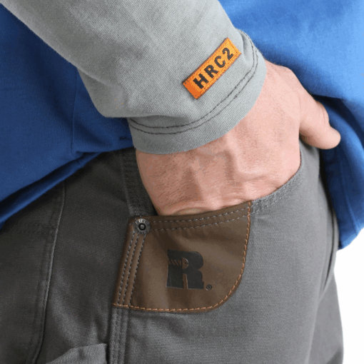 FR161BL - Wrangler® FR Flame Resistant Knit Baseball Henley - Blue - Image 4