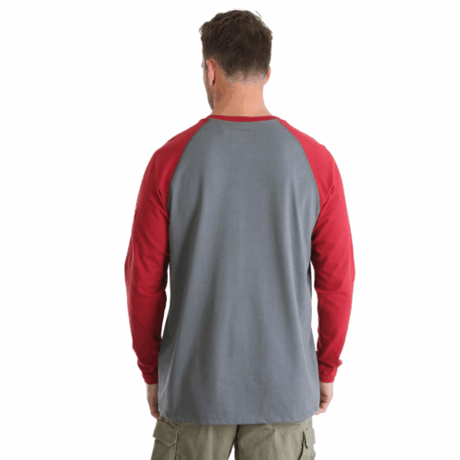 FR161RD - Wrangler® FR Flame Resistant Knit Baseball Henley - Red - Image 3