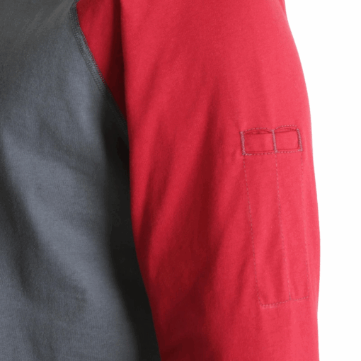 FR161RD - Wrangler® FR Flame Resistant Knit Baseball Henley - Red - Image 4