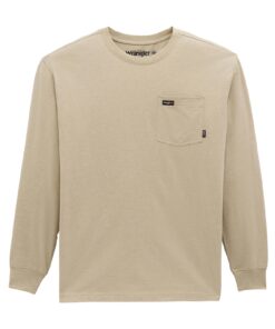 112382484 - Wrangler FR® Pocket Long Sleeve T-Shirt - Regular Fit - Khaki Heather