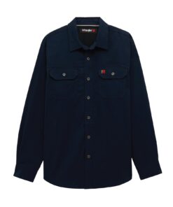 112382655 - Wrangler FR® Button Closure Workshirt - Relaxed Fit - Navy
