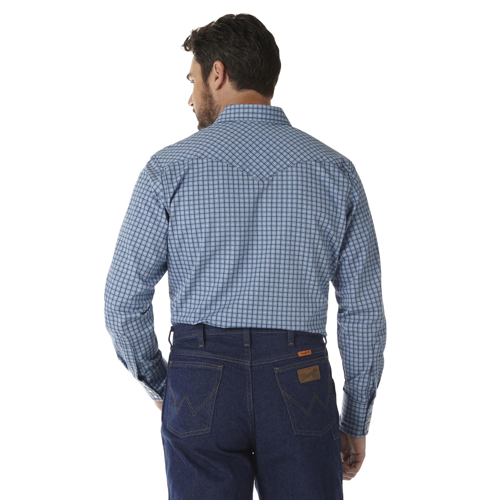 FR123BL - Wrangler® FR Flame Resistant Long Sleeve Work Shirt - Blue Plaid - Image 2