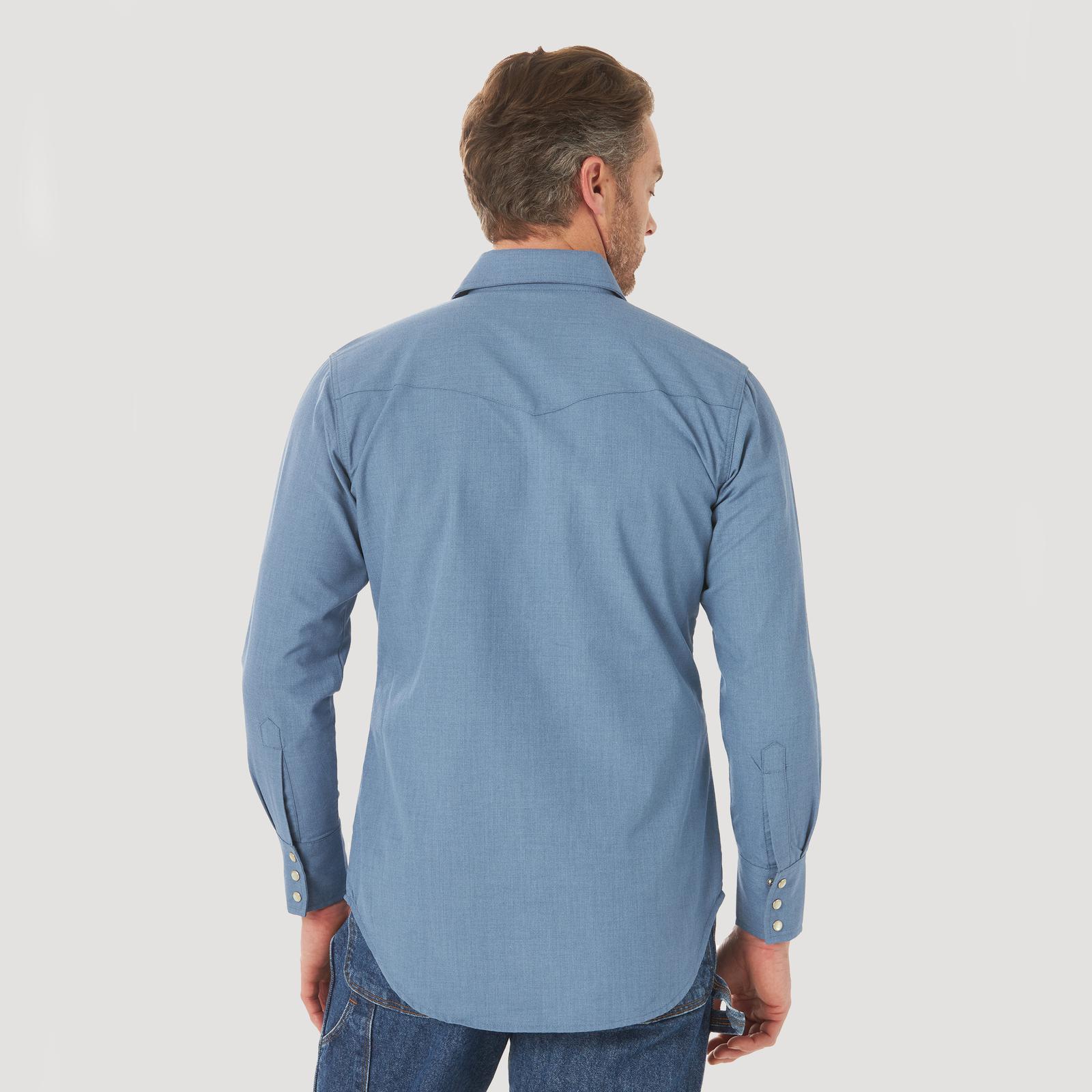 FR145BL - Wrangler® FR Flame Resistant Long Sleeve Work Shirt - Blue - Image 3