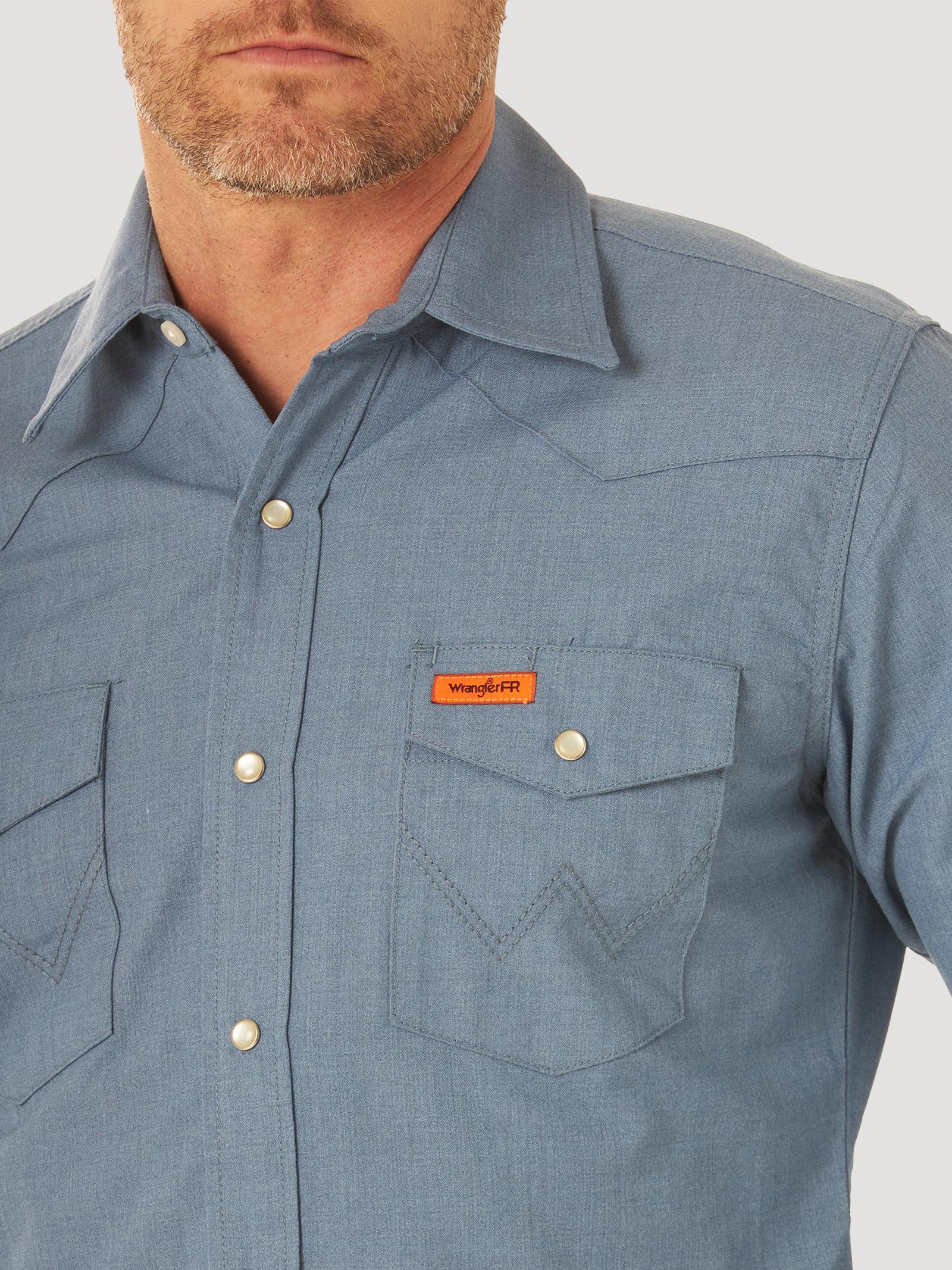 FR145BL - Wrangler® FR Flame Resistant Long Sleeve Work Shirt - Blue - Image 5
