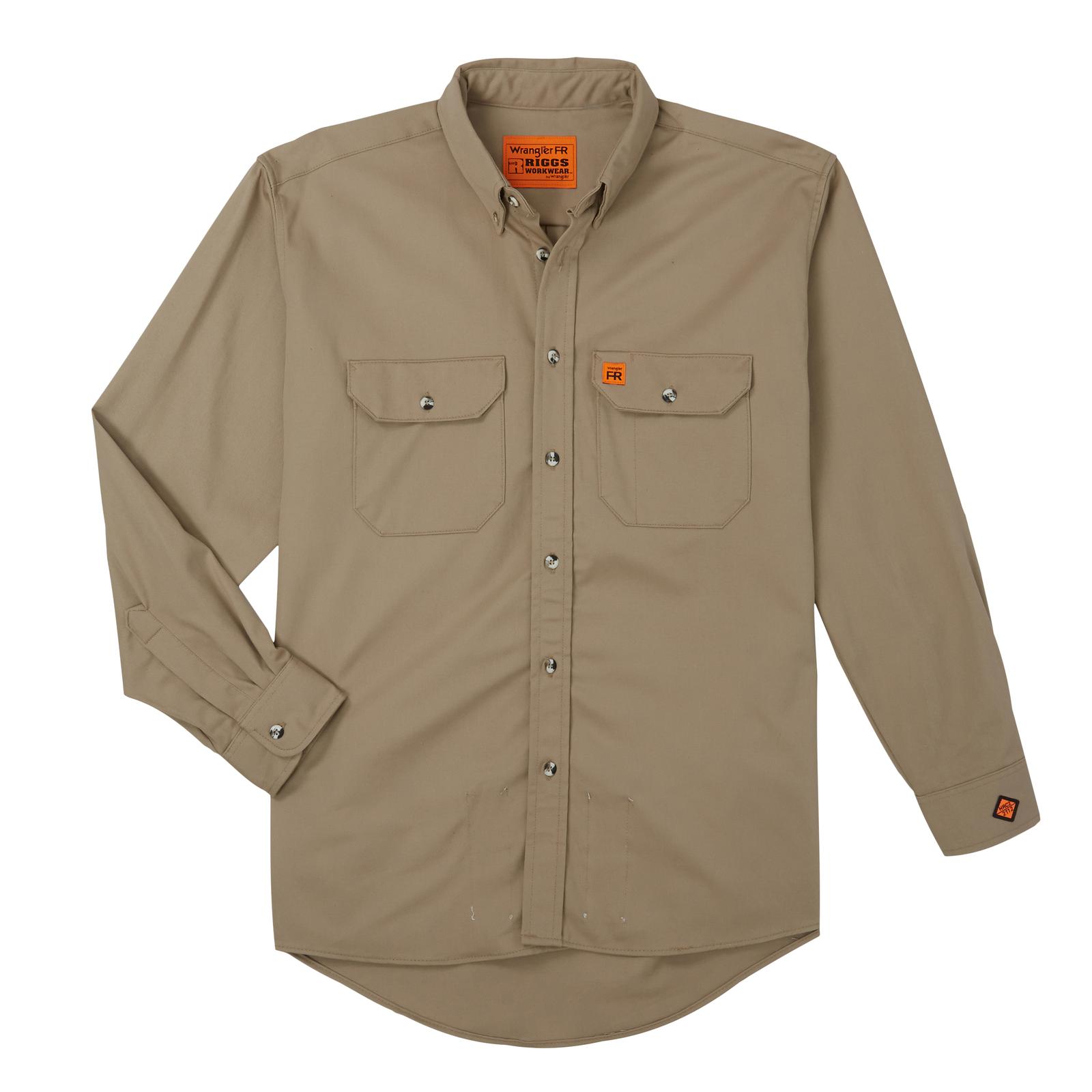 FR3W5KH - Wrangler® FR Flame Resistant Long Sleeve Work Shirt - Khaki - Image 2