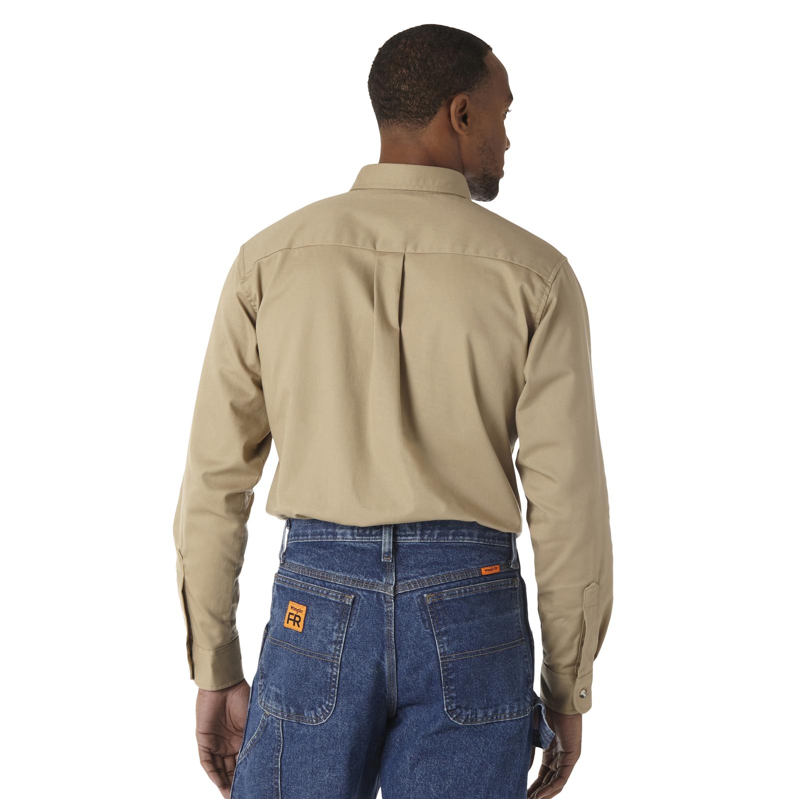 FR3W5KH - Wrangler® FR Flame Resistant Long Sleeve Work Shirt - Khaki - Image 3
