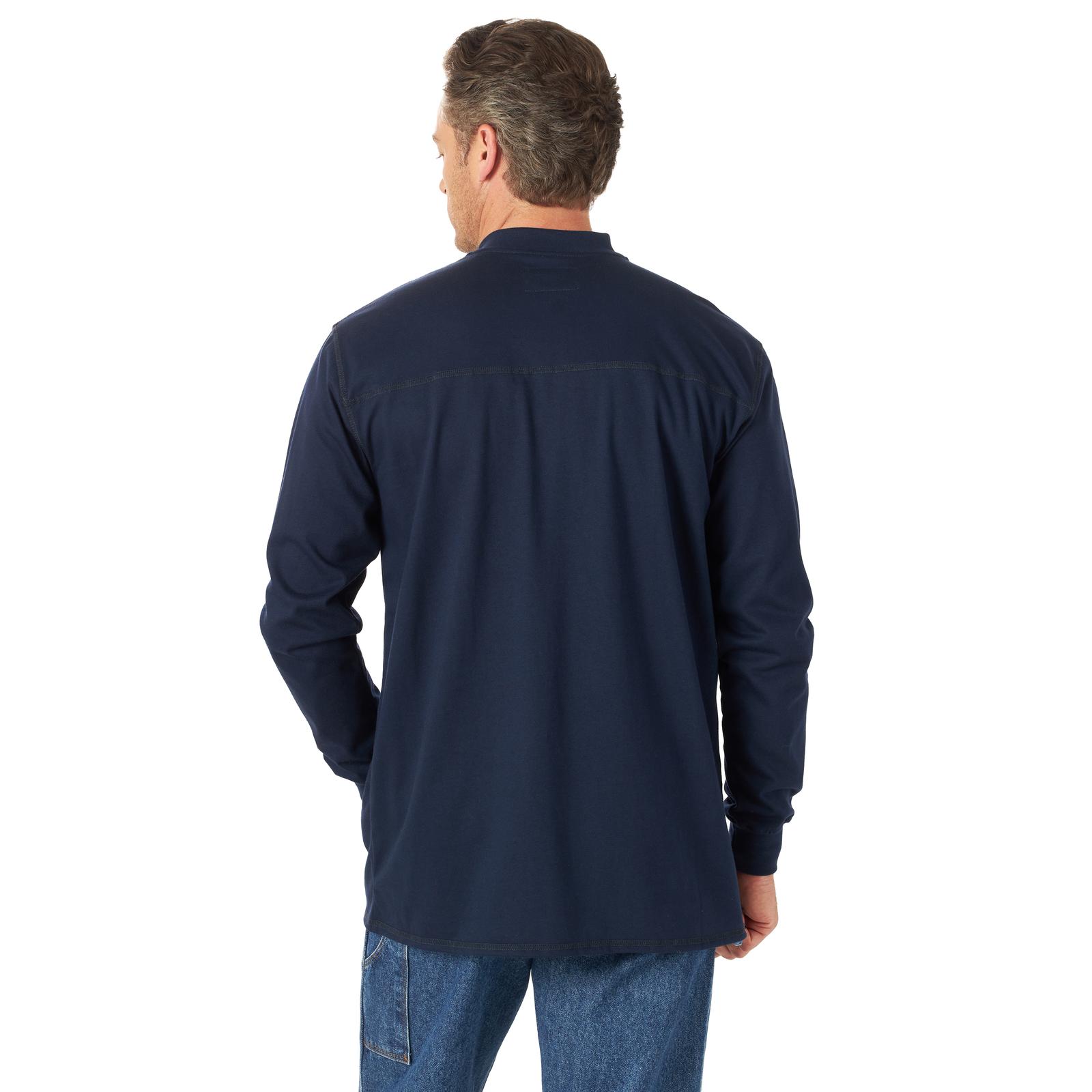 FR3W7NY - Wrangler® FR Flame Resistant Long Sleeve Henley - Navy - Image 2