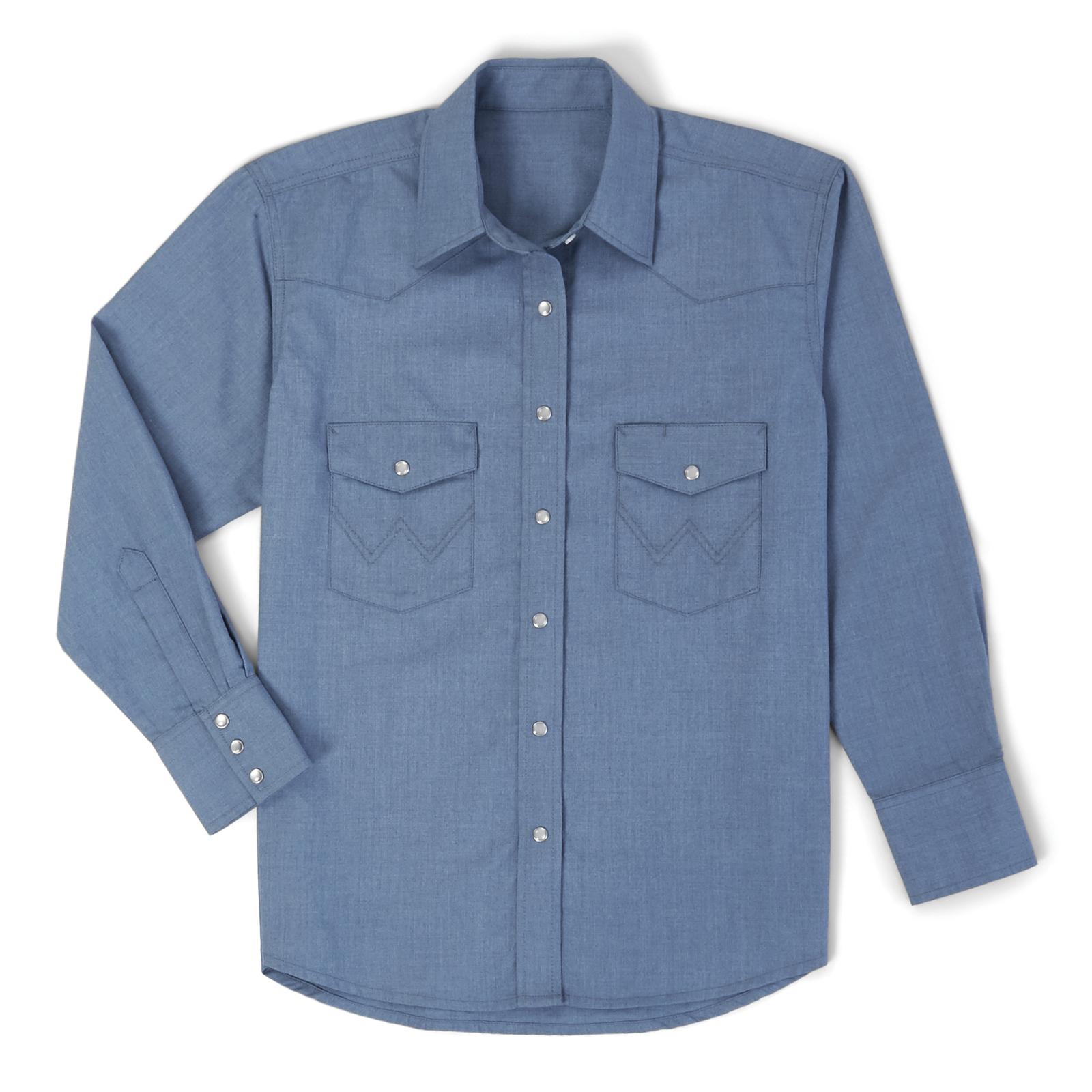 FRLW11B - Womens Wrangler® FR Flame Resistant Work Shirt Snaps - Blue - Image 2