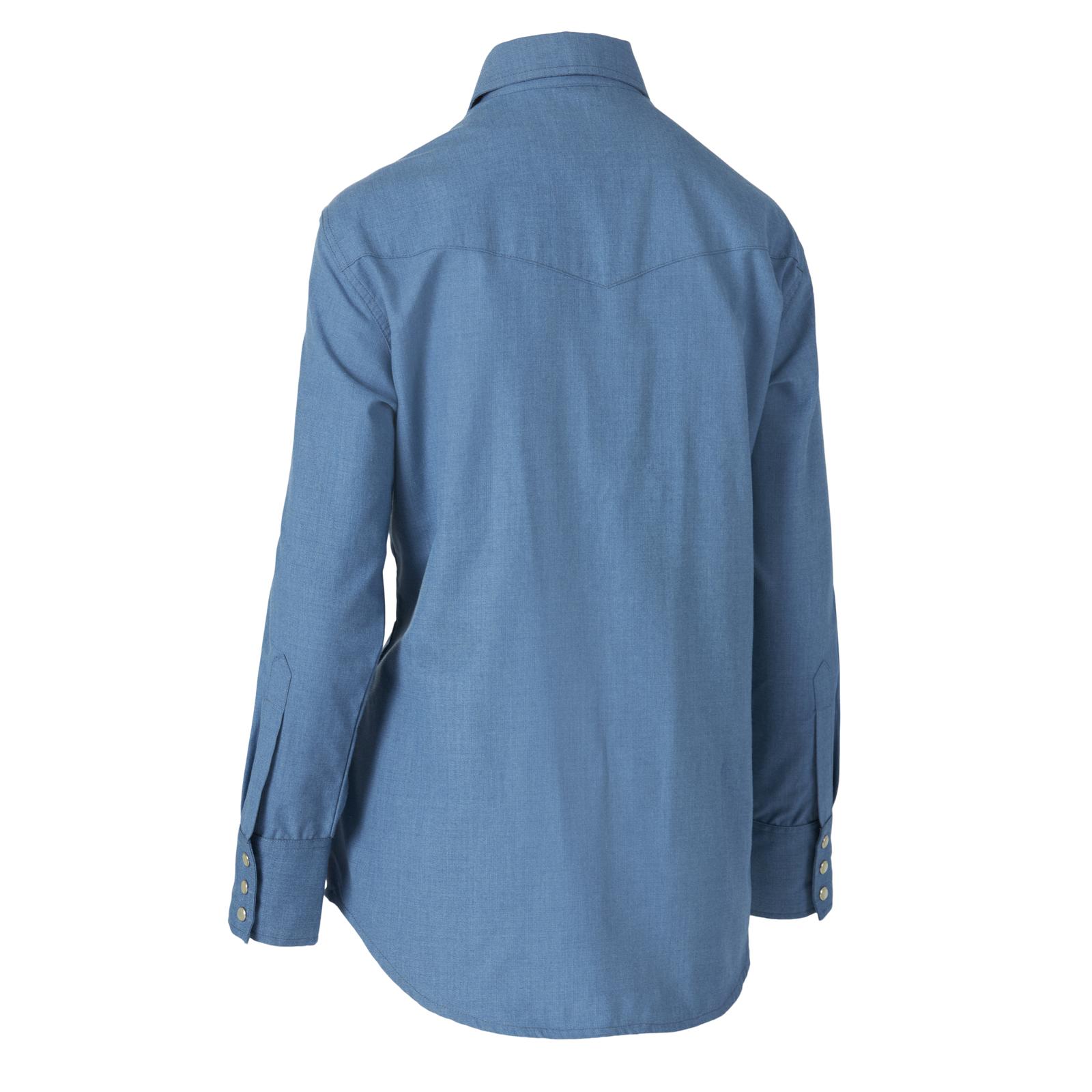 FRLW11B - Womens Wrangler® FR Flame Resistant Work Shirt Snaps - Blue - Image 5