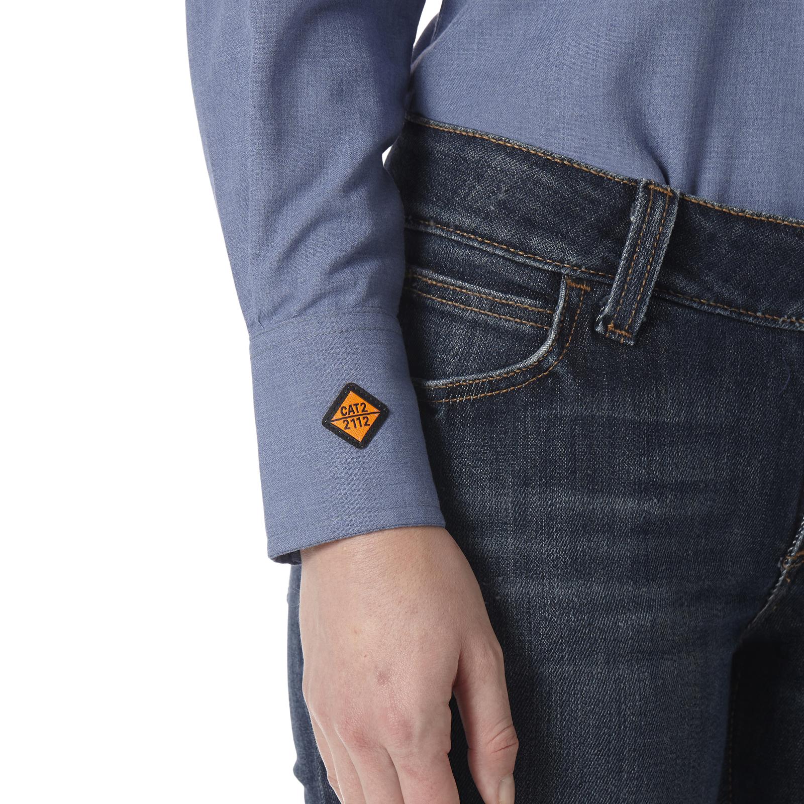 FRLW11B - Womens Wrangler® FR Flame Resistant Work Shirt Snaps - Blue - Image 7